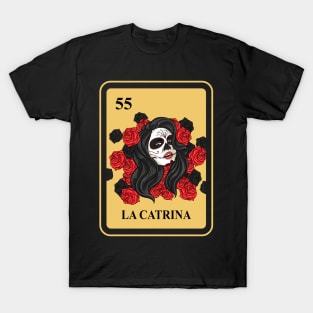 Mexican LA Catrina lottery traditional Bingo Card T-Shirt